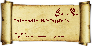 Csizmadia Mátyás névjegykártya