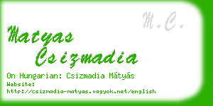 matyas csizmadia business card